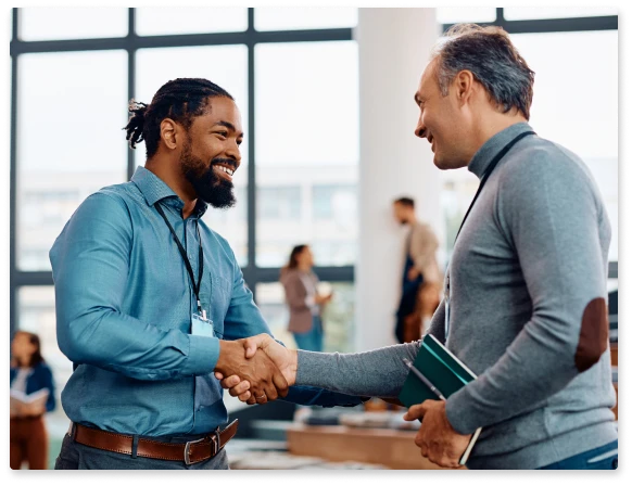 two men shaking hands